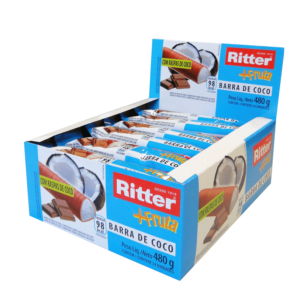 Barra de Frutas Coco com Chocolate Ritter Display 24 x 20g