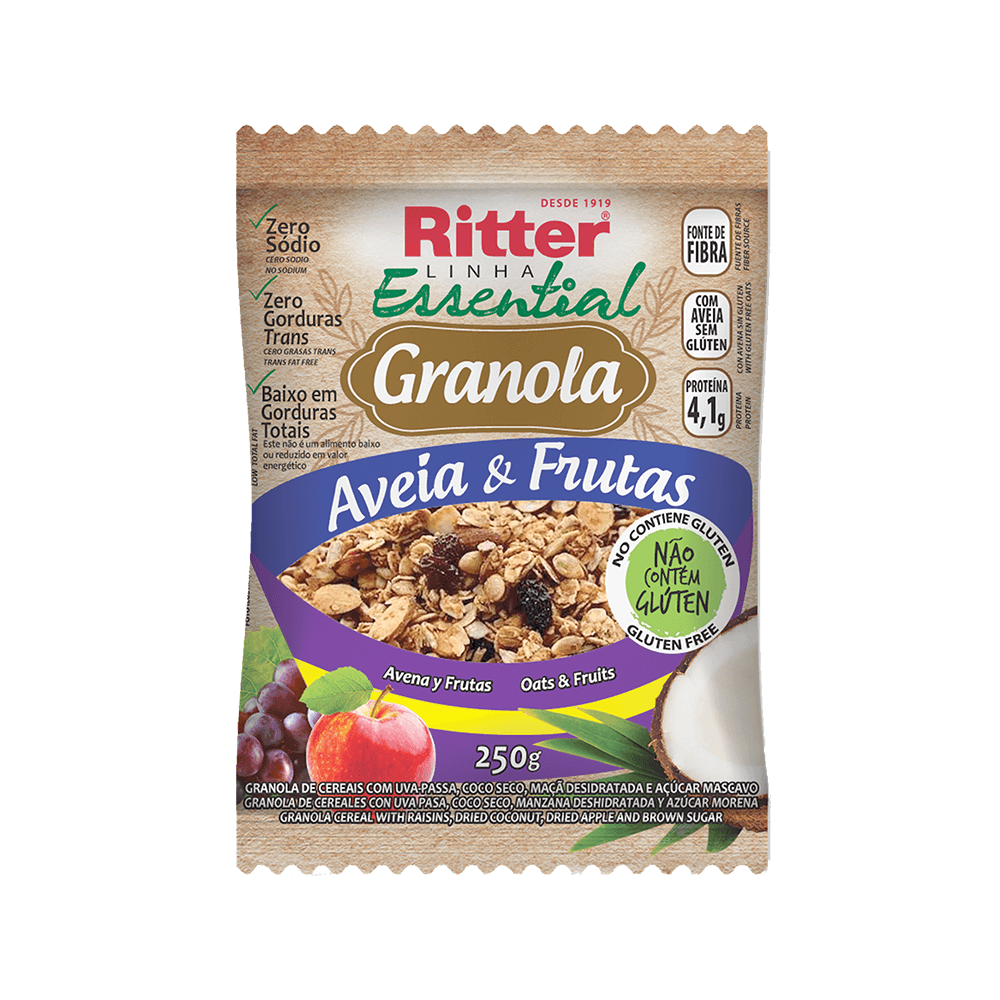 Granola sem Glúten Aveia e Frutas Ritter 250g