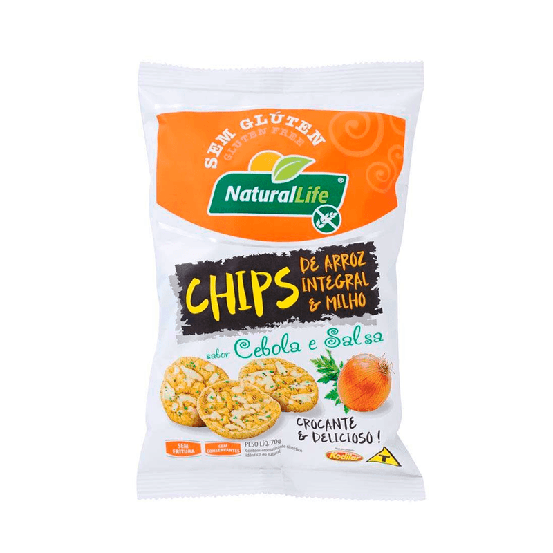 Chips De Arroz E Milho Sabor Cebola E Salsa Sem Glúten Natural Life 70g 