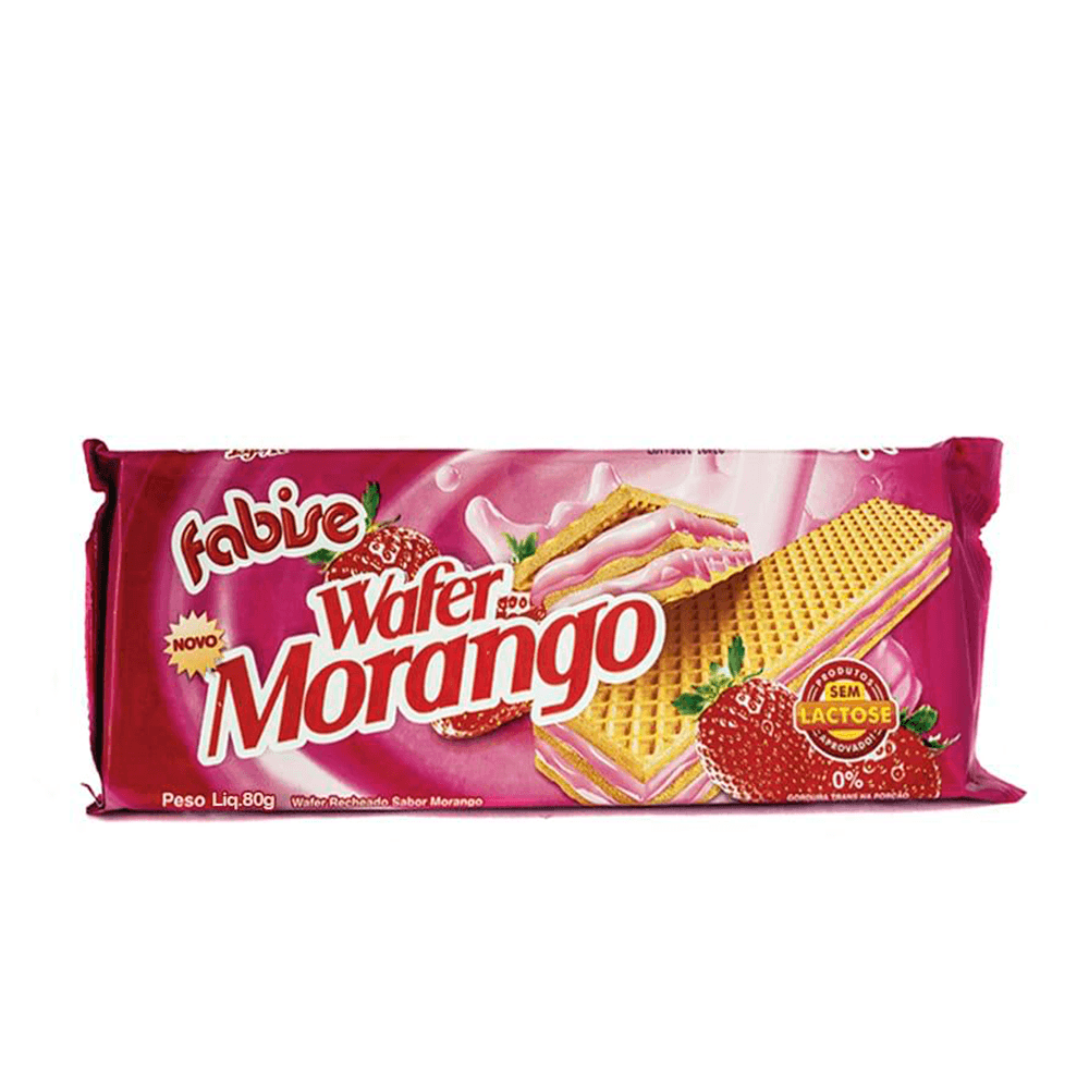 Biscoito Wafer Morango Sem Lactose Fabise 80g