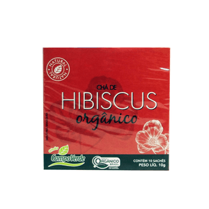 Chá de Hibiscus Orgânico Campo Verde  caixa 10 sachês x 10g